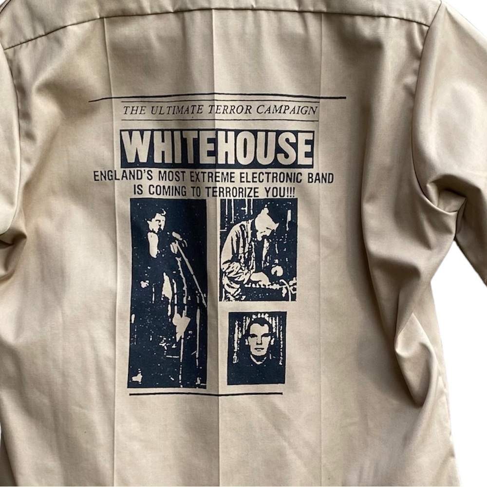 Military vintage button up uniform shirt Early Whitehouse flyer from the 1980s